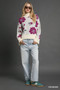 Umgee Floral Patterned Mock Neck Sweater