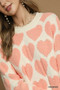 Umgee Mix Heart Pattern Pearl Accent Sweater