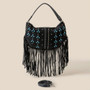 Fame Studded Pattern Multi Fringe Hobo Shoulder Bag