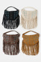 Fame Studded Pattern Multi Fringe Hobo Shoulder Bag
