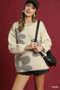 Umgee Floral Jacquard Knit Sweater