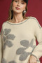 Umgee Floral Jacquard Knit Sweater
