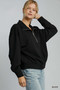 Umgee Half Zip Drop Shoulder Sweatshirt