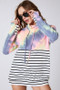 BiBi Tie Dye French Terry Cowl Neck Top