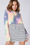 BiBi Tie Dye French Terry Cowl Neck Top