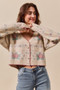 SO ME Floral Pattern Long Sleeve Button Sweater Cardigan