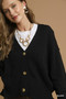 Umgee Button-Front V-Neck Knit Cardigan