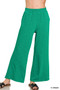 Zenana Cotton Slub Wide Leg Pants