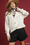 Umgee Button-Front V-Neck Knit Cardigan