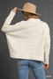 Umgee V-Neck Sweater with Wide Trim Detail