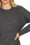 Zenana Ribbed Brushed Melange Hacci Sweater with Chest Pocket