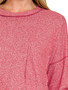 Zenana Soft Melange Hacci Round-Neck Long Sleeve T-Shirt