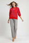 Umgee Jacquard Knit Puff Sleeve Sweater