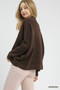 Umgee V-Neck Sweater with Wide Trim Detail