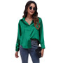 Women's Satin Silk Long Sleeve Shirt