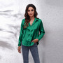 Women's Satin Silk Long Sleeve Shirt