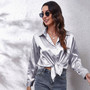 Women's Satin Silk Long Sleeve Shirt