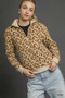 Umgee Leopard Print Quarter-Zip Sweatshirt