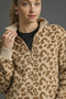 Umgee Leopard Print Quarter-Zip Sweatshirt