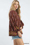 Umgee Floral Boho Peasant Blouse