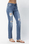 Judy Blue Full Size Mid Rise Destroy Straight Jeans Plus Size