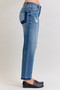 Judy Blue Full Size Mid Rise Bf Patch & Repair Destroy Release Hem Jeans Plus Size