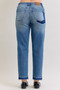 Judy Blue Full Size Mid Rise Bf Patch & Repair Destroy Release Hem Jeans Plus Size