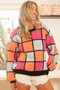 BiBi Multi Color Checker Pattern Sweater