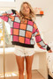 BiBi Multi Color Checker Pattern Sweater