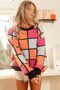BiBi Multi Color Checker Pattern Sweater