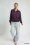 Umgee Half Zip Drop Shoulder Sweatshirt
