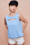 BiBi Soft Rib Knit with Cut Out Front Sleeveless Top