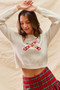 SO ME Christmas Candy Cone Cropped Sweater