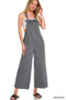Zenana Washed Knot Strap Pockets Jumpsuit