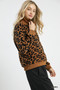 Umgee Leopard Print Quarter-Zip Sweatshirt