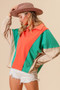 BiBi Colorblock Exposed Seam French Terry Sweatshirt
