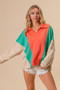 BiBi Colorblock Exposed Seam French Terry Sweatshirt
