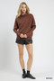 Umgee Draped Turtleneck Long Sleeve Knit Top
