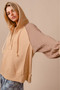 BiBi Half Zip French Terry Hoodie with Kint Sleeves