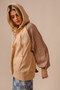 BiBi Half Zip French Terry Hoodie with Kint Sleeves