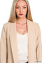 Zenana Woven Long Sleeve Blazer With Lining