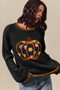 SO ME Pumpkin Floral Embroidered Thanksgiving Sweater