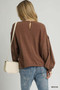 Umgee Linen Long Sleeve Top with Drawstring