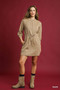Umgee Drawstring Cable Knit Mini Dress with Pockets
