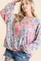 BiBi Tie Dye Print Terry Pull Over