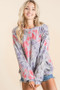 BiBi Tie Dye Print Terry Pull Over