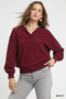 Umgee Linen Long Sleeves Elastic Hem Blouse