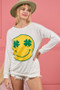 BiBi Smile Face Graphic Round Neck Long Sleeve Top