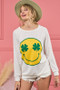 BiBi Smile Face Graphic Round Neck Long Sleeve Top