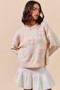 SO ME Embroidered Ribbon Round Neck Sweater